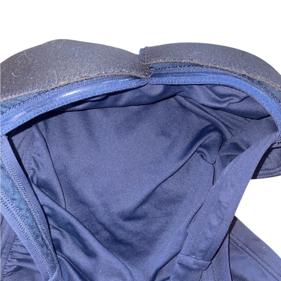 Seafolly Australia Swimsuit Boy Leg Ruched Detail One Piece Navy Blue Size 4 - Picture 5 of 7